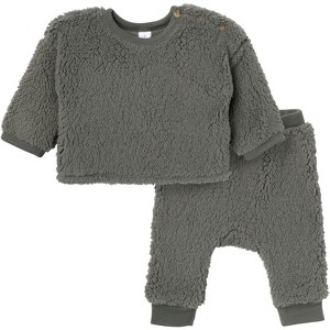 Modern Moments™ by Gerber Baby Boys' 2-Pack Drop Shoulder Top With Pants, Dark Green - 1 of 4