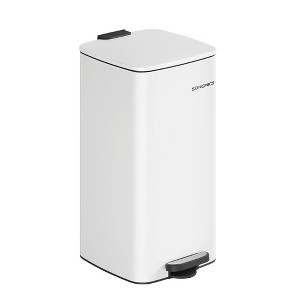 SONGMICS Kitchen Trash Can, 5.2/8 Gallon (20/30 L) Trash Bin, Stainless Steel Garbage Can, with Inner Bucket, Soft Close and Stays Open - 1 of 4