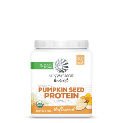 Organic Pumpkin Seed Protein Powder, Superfood Plant-Based, All 9 Essential Amino Acids Mild Flavor for Smoothies & Baking, Sunwarrior, 450g