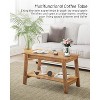 Coffee Table with Storage Shelf 2-Tier Rustic Wood Rectangular Living Room Table, Small Modern Coffee Table for Apartment Office, Easy Assembly - 3 of 4