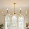 DORESshop  6-Light Gold Industrial Chandelier, Brushed Brass Metal Candle Pendant for Dining Room, Kitchen Island, Bar, Loft - 2 of 4