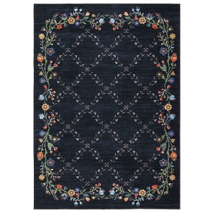 Washable Modern Floral Print Area Rugs for Living Room Bedroom, Indoor Farmhouse Home Decor Carpet for Dining Room Office - 1 of 4