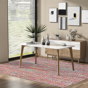 Modern Washable Area Rug, Non Slip Stain Rsistant Braided Print Carpet, Throw Mat for Bedroom Living Room Dining Room Home Decor - 1 of 4