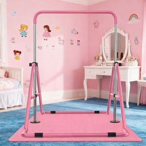 Ainfox Gymnastics Bar with Mat Foldable Gymnastics Horizontal Bar Height Adjustable Gymnastics Equipment for Kids - 1 of 4