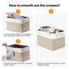 SUGIFT 4 Pcs Collapsible Storage Baskets with Handles Linen Fabric Organizer Bin with Metal Frame and Hard Bottom for Clothes Toys Books - 4 of 4