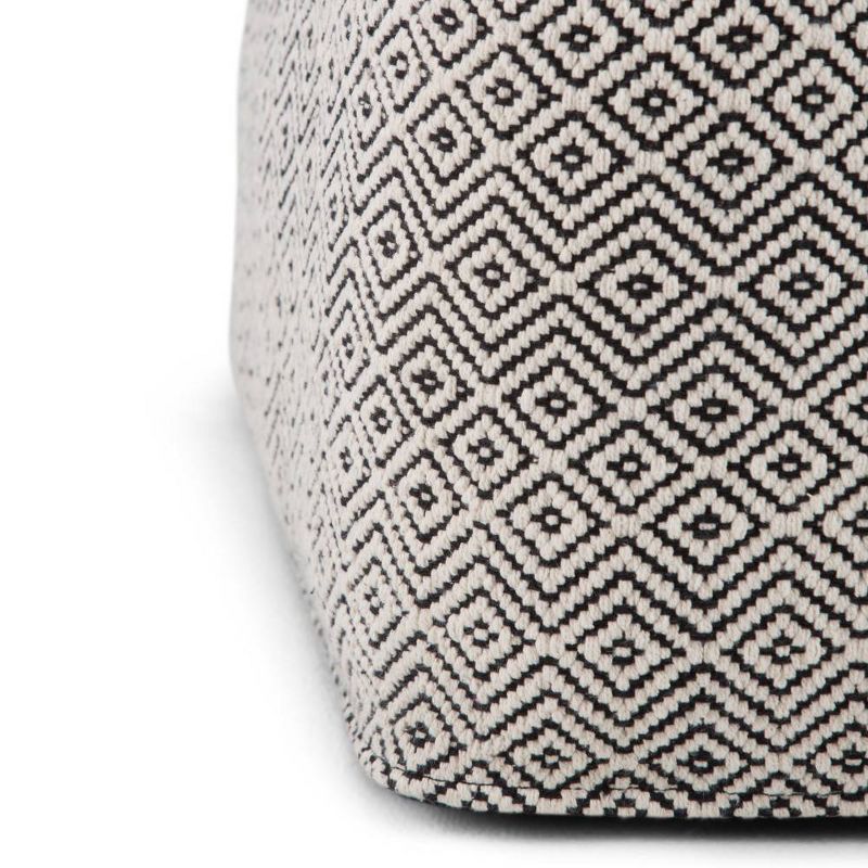 Dougan Square Moroccan Inspired Pouf Black/Natural Cotton - WyndenHall, 6 of 9