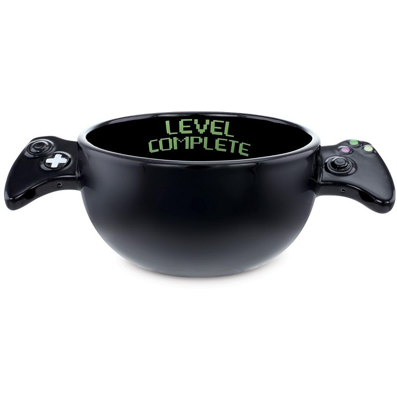 KOVOT “Level Complete” Gamer Bowl - 22oz Ceramic Soup Cereal Bowl Gamer Gift -Black, 1 of 7