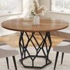 Whizmax 47" Round Farmhouse Dining Table - Wood Circle Table for 4-6 People, Kitchen & Dining Room Furniture, Multi-Use for Living Room - 3 of 4