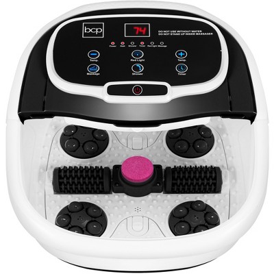 Image of Best Choice Products Portable Heated Shiatsu Foot Bath Massage Spa w/ Pumice Stone, Waterfall, Adjustable Heat - Black