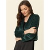 INSPIRE CHIC Women's Long Sleeve Open Front Cropped Winter Faux Fur Jacket - 3 of 4