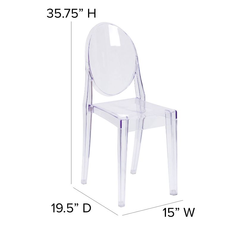 Emma and Oliver Ghost Side Chair in Transparent Crystal, 5 of 13