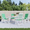 vidaXL Green Highback Chair Cushions - 4 Pieces, Comfortable Foam Fiber Filled, Weather-Resistant Polyester Fabric for Indoor or Outdoor Use - 2 of 4