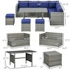 7 Piece Rattan Patio Furniture Set, Outdoor L-Shaped Sectional Sofa Conversation Set with Cushions, Storage - 3 of 4