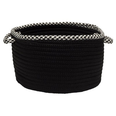 Colonial Mills Hounds Tooth Bright Edge Basket, 14 by 10-Inch, Black