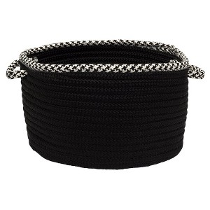 Colonial Mills Hounds Tooth Bright Edge Basket, 14 by 10-Inch, Black - 1 of 1