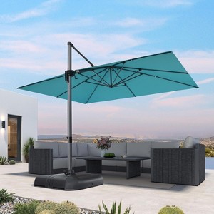 PURPLE LEAF 10' X 13' Patio Umbrella Outdoor Cantilever Rectangle Umbrella Aluminum Umbrella with 360-degree Rotation for Garden Pool Patio - 1 of 4