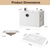 NicBex Floating Wall Mounted Bathroom Vanity with Sink,Bathroom Sink Vanity with Open Storage Shelf,30" Bathroom Sink Cabinet,White/Black - 3 of 4