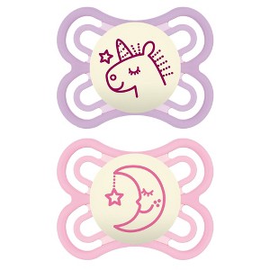 MAM Perfect Night Pacifier 2ct - Purple/Pink - 0-6 Months