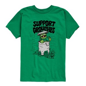 Boys' - Sesame Street - Support Grouches Oscar Short Sleeve Graphic T-Shirt - 1 of 4