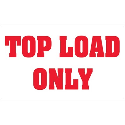 The Packaging Wholesalers Tape Logic Labels "Top Load Only" 3" x 5" Red/White 500/Roll DL1370