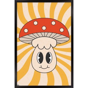 Trends International Smile Face - Mushroom Framed Wall Poster Prints - 1 of 4