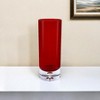 HomeRoots 11" Red Crystal Glass Cylinder Table Vase - 2 of 3