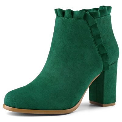 Green booties women sale