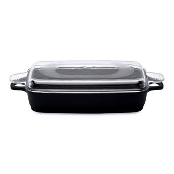 Rachael Ray Nitro Cast Iron 9 in. x 13 in. Red Rectangle Cast Iron Roasting Pan