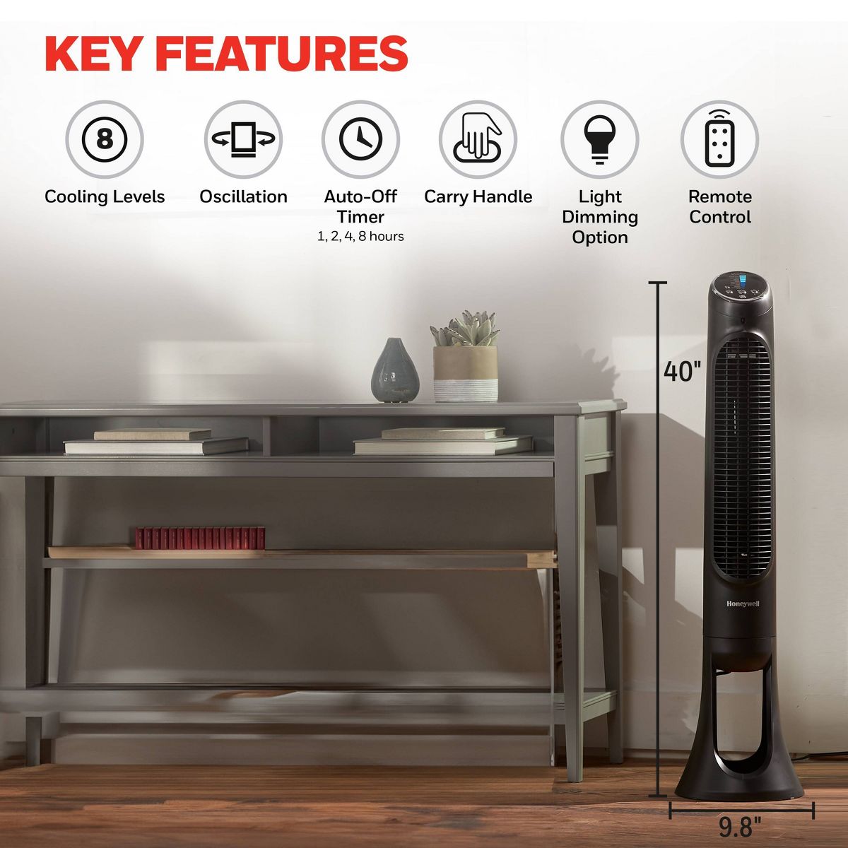 Honeywell QuietSet Oscillating Tower Fan - thumbnail 7