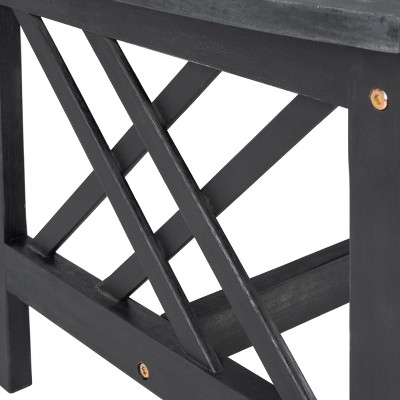 Fontana Black and Beige 4-Piece Acacia Wood Outdoor Set