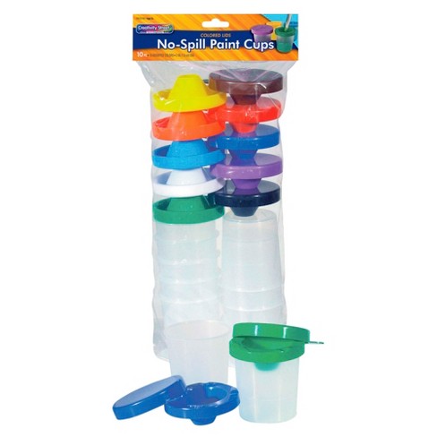 Creativity Street No-spill Round Cup Plastic Paint Pot Set With
