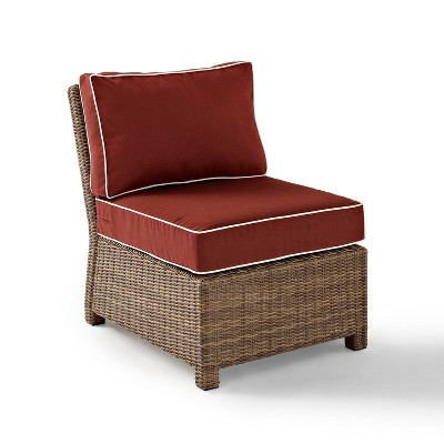 Bradenton Outdoor Wicker Sectional Center Chair - Sangria - Crosley