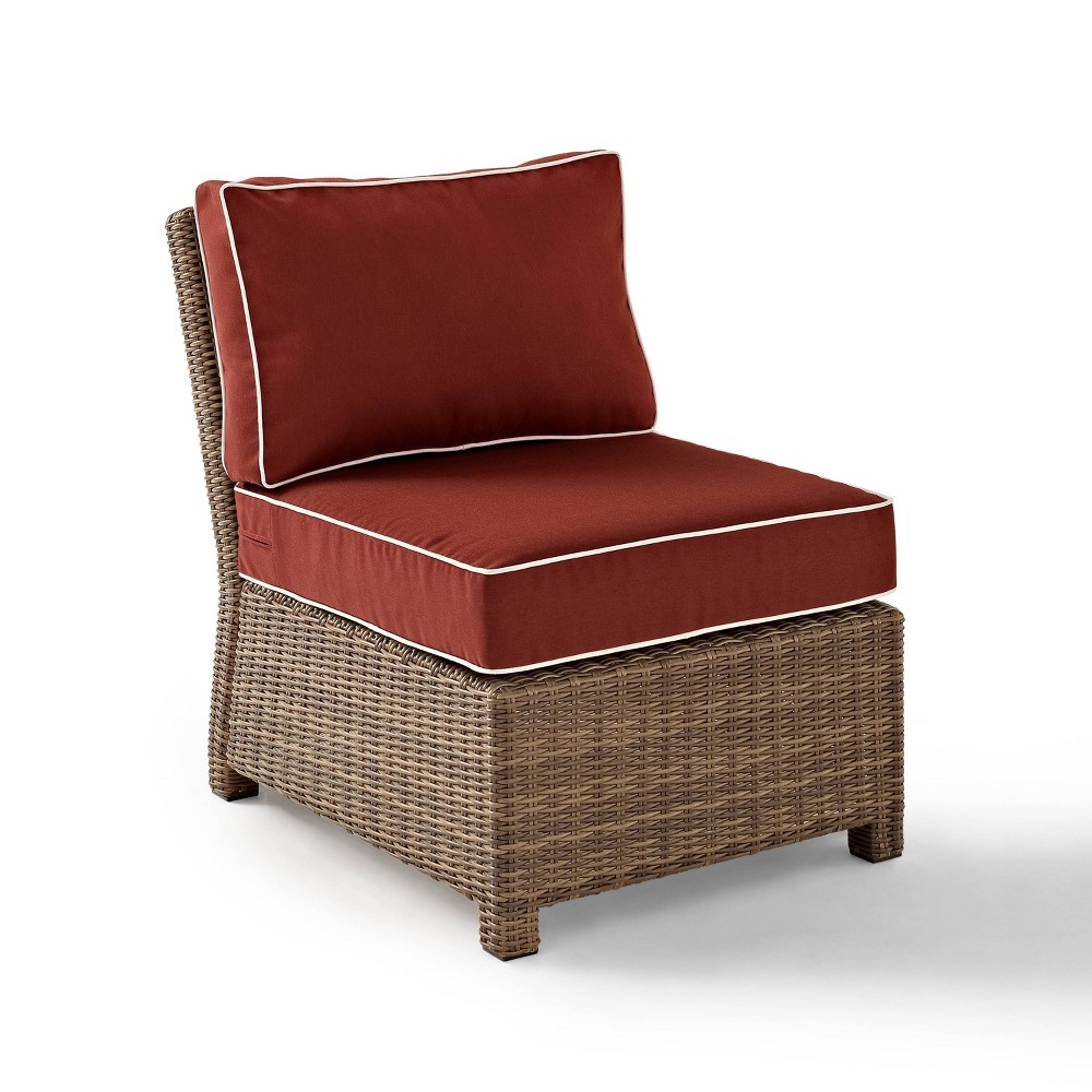 Photos - Garden Furniture Crosley Bradenton Outdoor Wicker Sectional Center Chair - Sangria - : Steel 