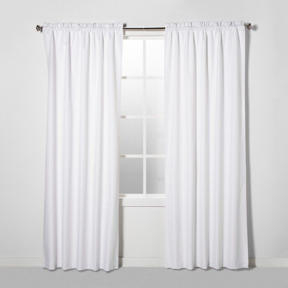 63"x42" Braxton Blackout Window Curtain Panel White - Eclipse