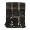 Storied Home Soft Woven Reclaimed Cotton Blend Throw with Fringe, Black and Tan Plaid - 2 of 4