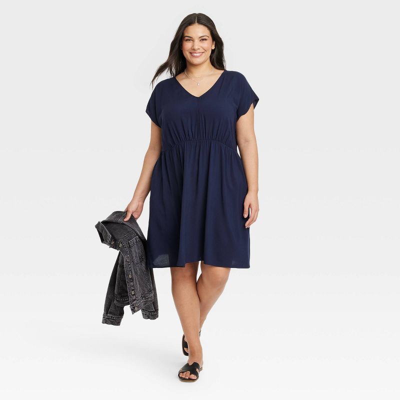 Women's Short Sleeve Mini A-Line Dress - Ava & Viv™, 4 of 10