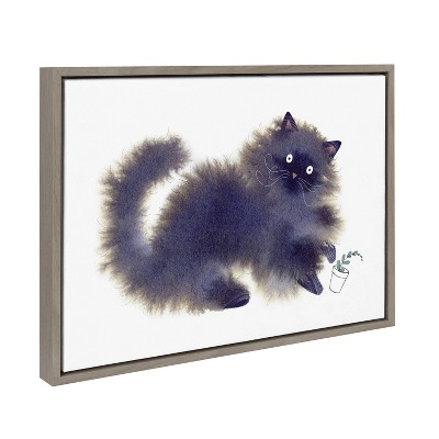 Kate & Laurel All Things Decor 18"x24" Sylvie Green Thumb Framed Canvas by Faryn Hughes Gray
