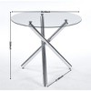 Vynxaria Round End Table - Modern Glass Dining & Space-Saving Kitchen Table - 4 of 4