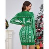 Clearlove Women's Ugly Christmas Sweater Long Sleeve Round Neck Slim Mini Dress - 3 of 4