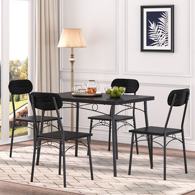 VECELO Kitchen Dining Room Set Wooden Rectangular Table for Breakfast Nook