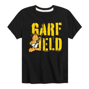 Boys' - Garfield - Grunge Short Sleeve Graphic T-Shirt - 1 of 4
