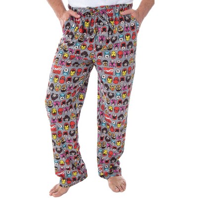 Marvel Men's Vintage Comic Character Faces Adult Sleep Lounge Pajama Pants Hero Faces