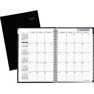 2026 AT-A-GLANCE DayMinder 8" x 11.75" Monthly Planner Faux Leather Cover Black (G470H-00-26) - 1 of 4
