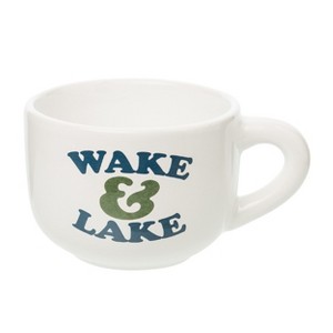Totalee Gift Wake & Lake Large Cappuccino Mug Ceramic White 24 oz - 1 of 1