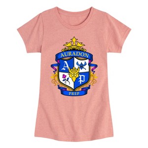 Girls' - Descendants - Auradon Prep Crest Fitted Short Sleeve Graphic T-Shirt - 1 of 4