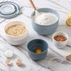 COOK WITH COLOR Prep Bowls with Lids- Wide and Deep Nesting Plastic Small Mixing Bowl Set with Lids, 8 Piece Set - Deep Bowls, Blue/Grey - 2 of 3