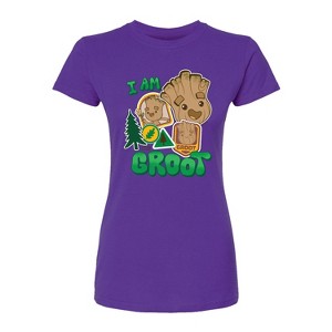 Women's - Marvel - Guardians of the Galaxy Groot Sticker Fitted Graphic T-Shirt - 1 of 1
