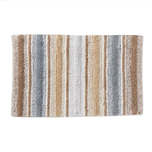 Piccocasa Microfiber Striped Bathroom Rugs Shaggy Soft Thick Water Absorbent  Bath Mat : Target