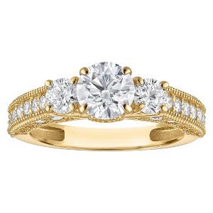 Naturalux 14K Gold 3-stone 2 cttw Lab Grown Diamond Ring - 1 of 4