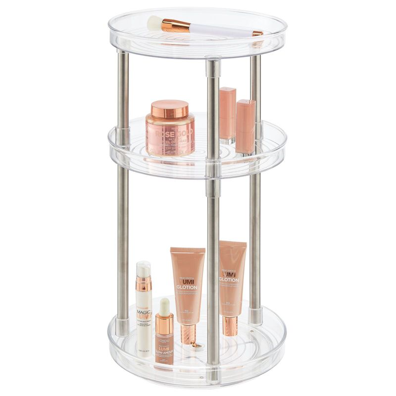 mDesign Spinning 3-Tier Lazy Susan 360 Makeup Organizer Tower, 4 of 6